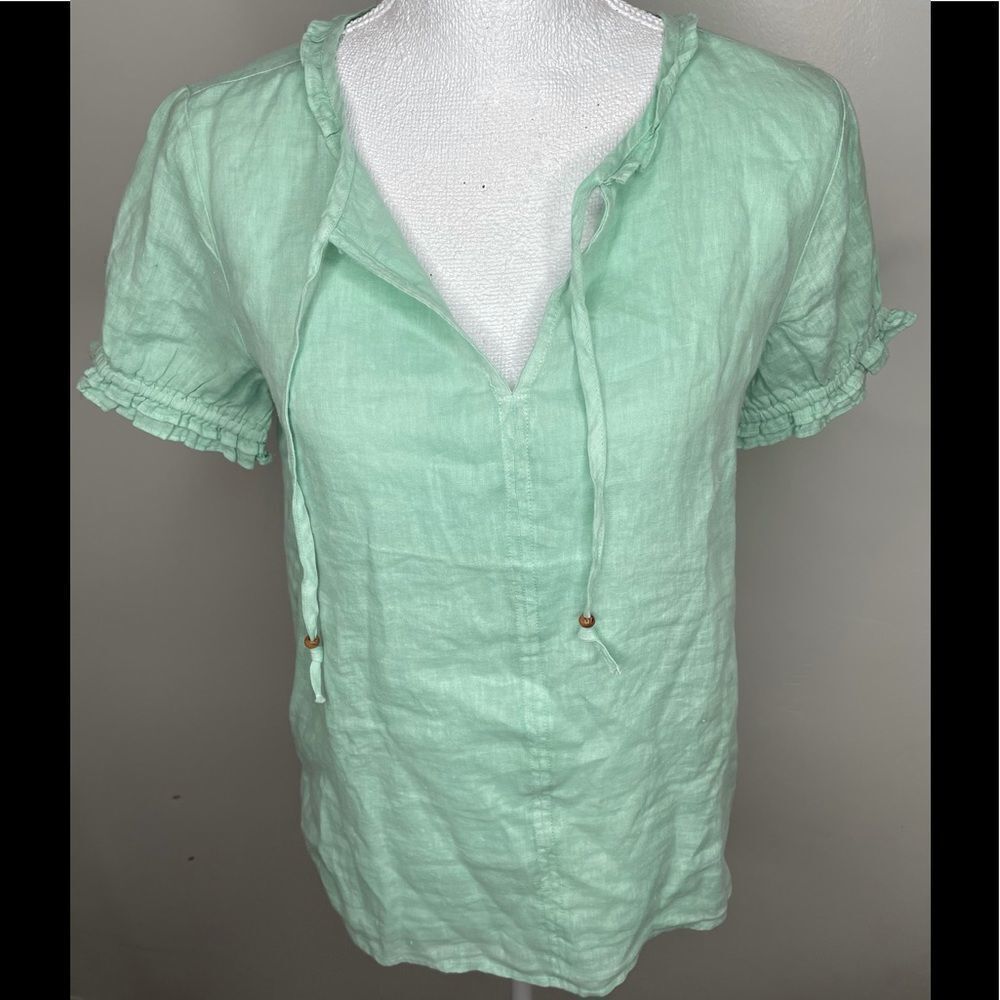 Cynthia Rowley V-neckline Linen Top